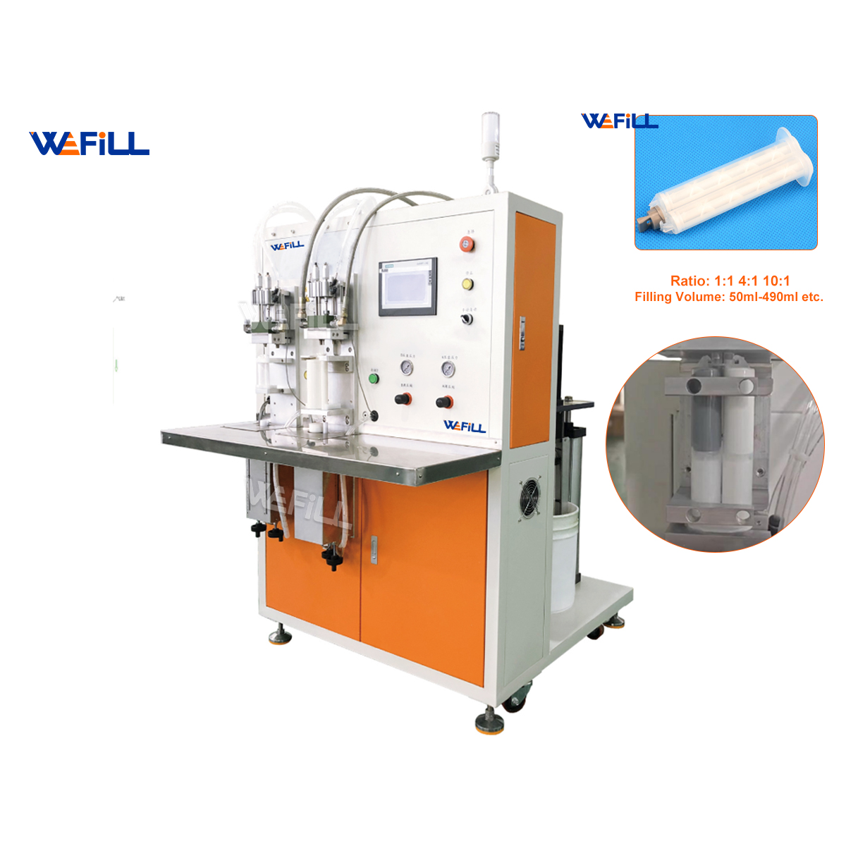1:1 10:1 25ml 50ml 490ml Resin Epoxy Glue Dual Cartridge Syringe Filling Machine