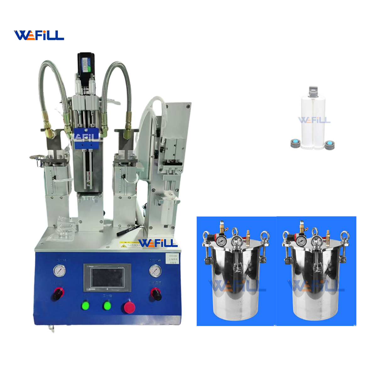 Desktop Semi-Automatic 1:1 AB Adhesive Filling Machine for 50ml Cartridges | Low Viscosity Liquids Adhesive