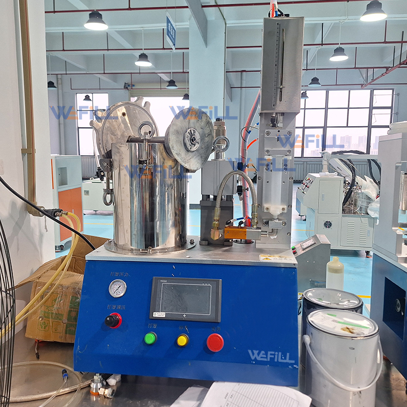 Manual piston pressing fixture for sealing 50ml 1:1 AB adhesive cartridges after filling