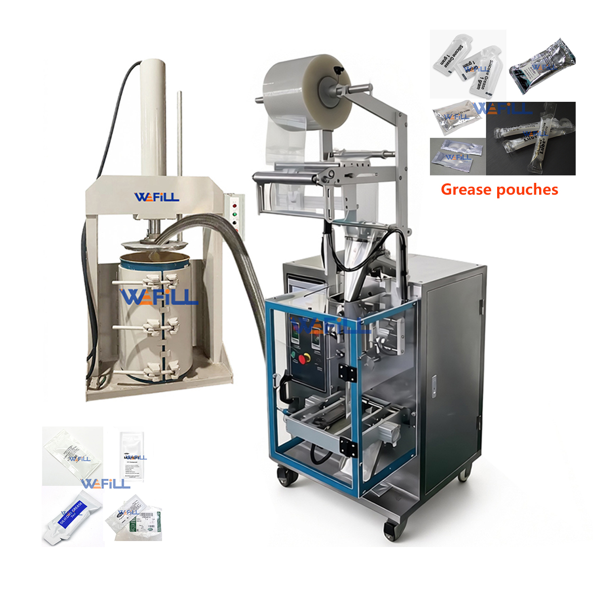 WEFILL Automatic Grease Lubricant 2g 4g 7g Sachets Filling & Sealing Machine with Integrated Feeding Press